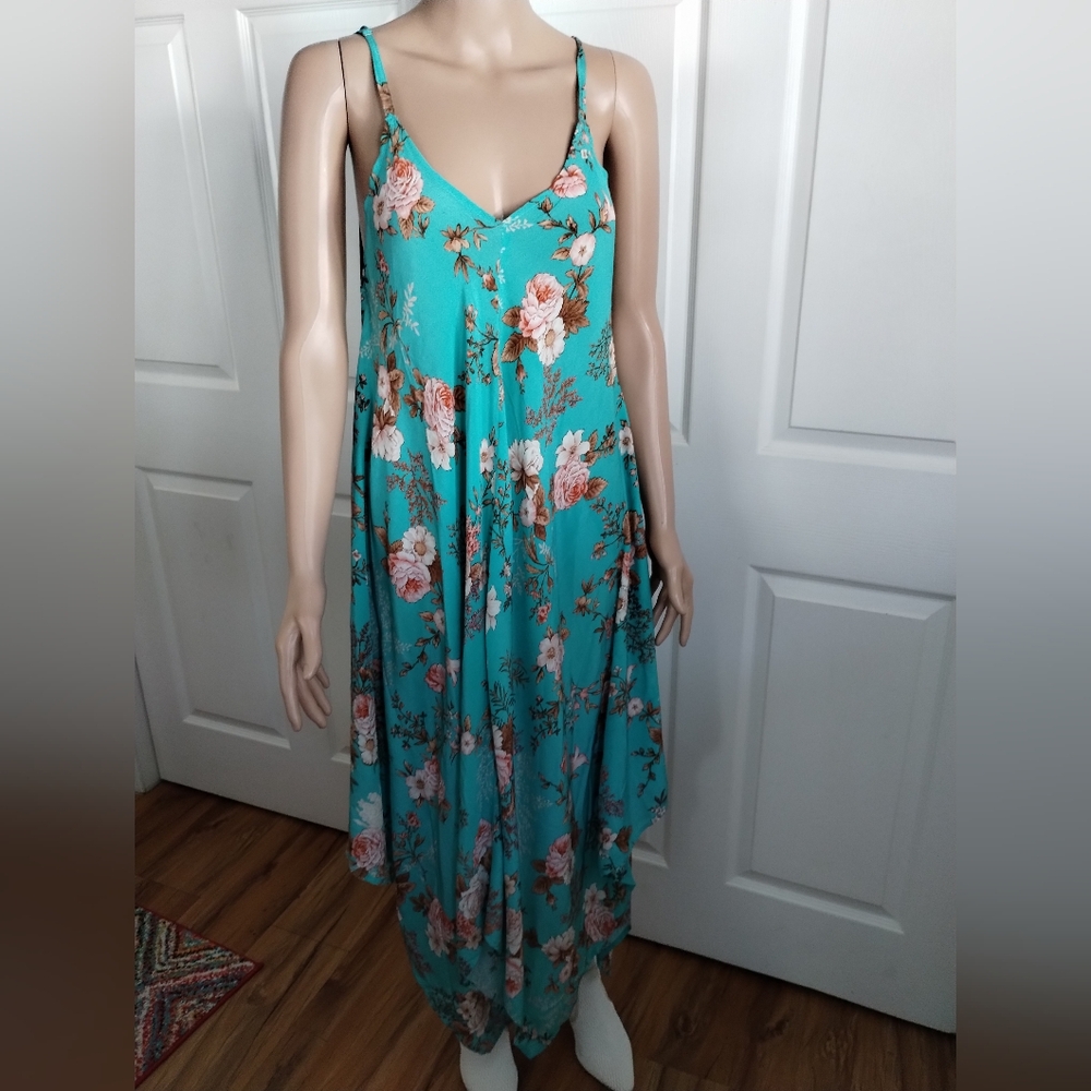 Tolani Teal Floral Maxi Dress - Picture 3 of 9